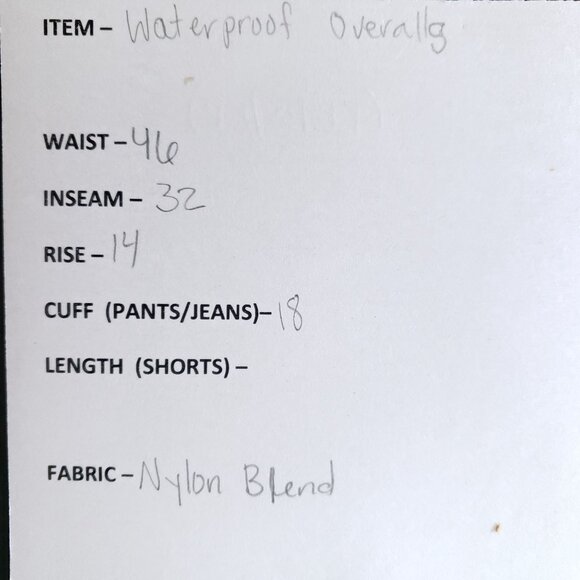 GE H. Winnen GMBH & Co. Waterproof Camouflage Overalls Men's Size 46 - Picture 8 of 9